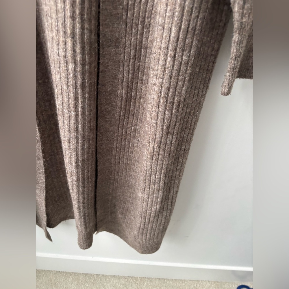 H&M Long Ribbed Duster Cardigan  Balloon Sleeve Cozy Layer L - Picture 7 of 10